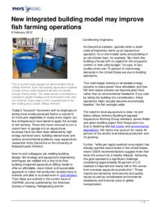 New integrated building model may improve fish farming operations