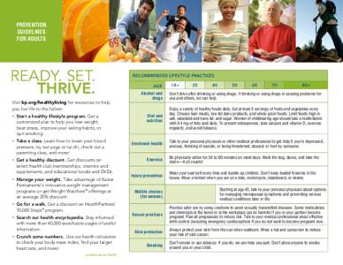 preventiON GUIDELINES FOR ADULTS READY. SET. THRIVE.
