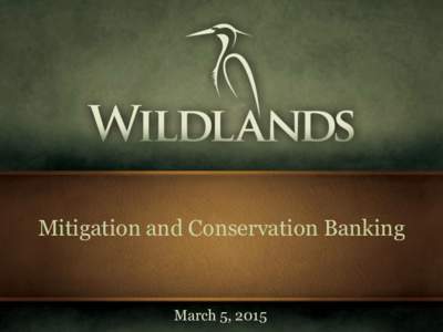 Mitigation and Conservation Banking  March 5, 2015 Wildlands • Private, land based company