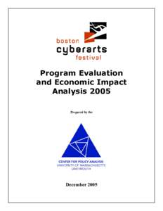Program Evaluation and Economic Impact Analysis 2005 Prepared by the  December 2005