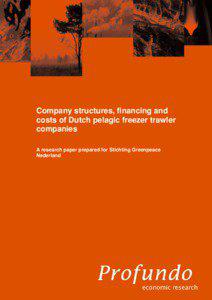 Company structures, financing and costs of Dutch pelagic freezer trawler companies
