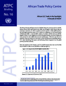 ATPC  African Trade Policy Centre Briefing