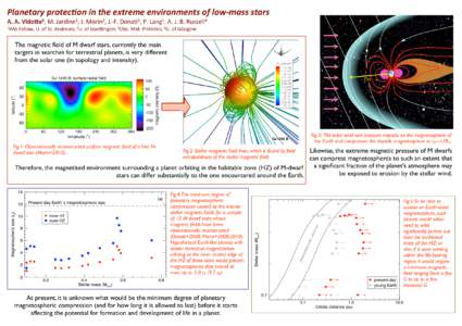 Planetary	
  protec-on	
  in	
  the	
  extreme	
  environments	
  of	
  low-­‐mass	
  stars A.	
  A.	
  Vido(o1,	
  M.	
  Jardine1,	
  J.	
  Morin2,	
  J.-­‐F.	
  Dona23,	
  P.	
  Lang1,	
  A.	
 