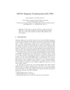 DiTTO: Diagrams Transformation inTo OWL Aldo Gangemi1,2 and Silvio Peroni1,3 1 3
