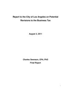 Microsoft Word - Report to the City of Los Angeles on Potential Revisions to the Business Tax Final Report August 3.doc