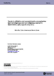 Trends in stillbirths and neonatal deaths among babies born to Indigenous and non-Indigenous women in Queensland, to