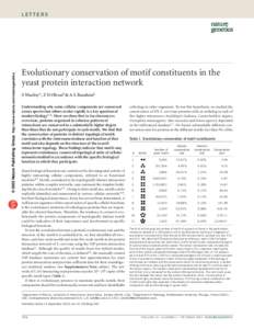 © 2003 Nature Publishing Group http://www.nature.com/naturegenetics  LETTERS Evolutionary conservation of motif constituents in the yeast protein interaction network