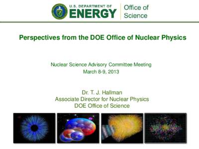 Perspectives from the DOE Office of Nuclear Physics  Nuclear Science Advisory Committee Meeting March 8-9, 2013  Dr. T. J. Hallman