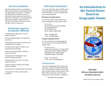 Geocodes / Geography / Geographic data and information / United States Board on Geographic Names / Geographic Names Information System / GEOnet Names Server / BGN / BGN/PCGN romanization / Geoparsing