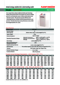 stored energy solutions for a demanding world 8OPzV800 Model:  Ares series