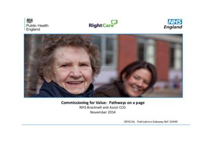 Commissioning for Value: Pathways on a page NHS Bracknell and Ascot CCG November 2014 OFFICIAL Publications Gateway Ref: [removed]Contents