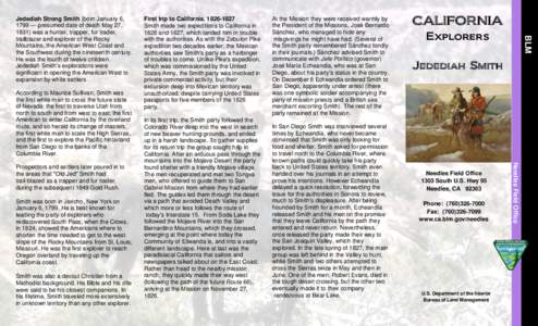 California Explorers, Jedediah Smith Brochure