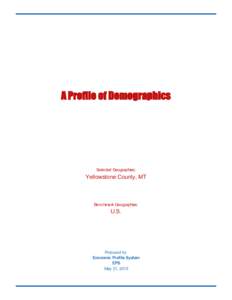 A Profile of Demographics  Selected Geographies: Yellowstone County, MT