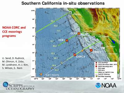 Southern California in-situ observations  NOAA CORC and CCE moorings programs