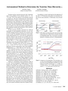 Astronomical Method to Determine the Neutrino Mass Hierarchy [1] SUZUKI, Toshio  (Nihon University/NAOJ)