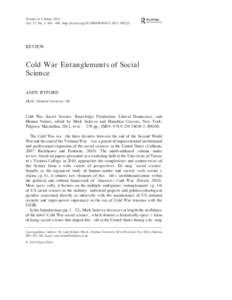 Science as Culture, 2013 Vol. 22, No. 3, , http://dx.doi.orgREVIEW  Cold War Entanglements of Social
