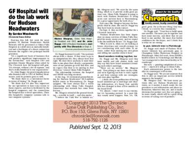 GF Hospital will do the lab work for Hudson Headwaters By Gordon Woodworth Chronicle News Editor