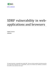 HTTP://ONSEC.RU  SDRF vulnerability in webapplications and browsers Vladimir Vorontsov[removed]