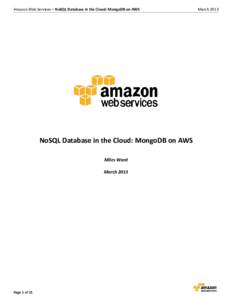 Amazon Web Services – NoSQL Database in the Cloud: MongoDB on AWS  NoSQL Database in the Cloud: MongoDB on AWS Miles Ward March 2013