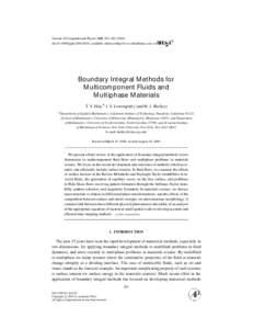 Journal of Computational Physics 169, 302–[removed]doi:[removed]jcph[removed], available online at http://www.idealibrary.com on Boundary Integral Methods for Multicomponent Fluids and Multiphase Materials