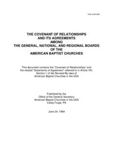 1401.6:THE COVENANT OF RELATIONSHIPS AND ITS AGREEMENTS AMONG THE GENERAL, NATIONAL, AND REGIONAL BOARDS