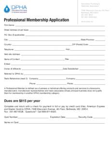 DPHA Professional Application 2013