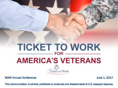 Ticket to Work for America’s Veterans: NCHV Annual Conference, June 1, 2017