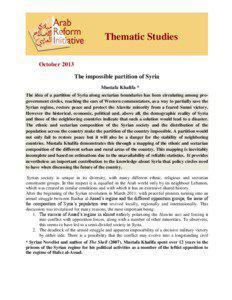 Thematic Studies October 2013 The impossible partition of Syria