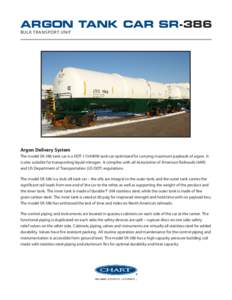 ARGON TANK CAR SR-386 BULK TRANSPORT UNIT Argon Delivery System The model SR-386 tank car is a DOT-113A90W tank car optimized for carrying maximum payloads of argon. It is also suitable for transporting liquid nitrogen. 