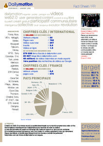 Fact Sheet / FR  CORPORATE l JANVIER 2006 dailymotion regarder publier partager vos videos web2.0 user generated content content is king libre