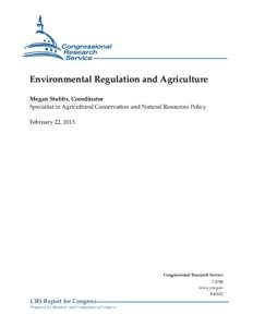 Environmental Regulation and Agriculture