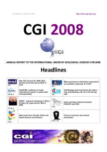CGI Report to IUGS forhttp://www.cgi-iugs.org CGI 2008   