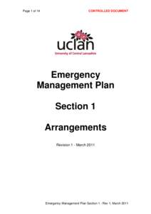 Page 1 of 14  CONTROLLED DOCUMENT Emergency Management Plan