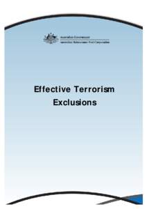 Effective Terrorism Exclusions Terrorism Exclusions  Terrorism Exclusions