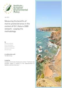 JulyMeasuring the benefits of marine protected areas in the context of EU’s Natura 2000 network - scoping the