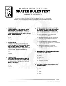 The Rules of Flat Track Roller Derby - Skater Rules Test