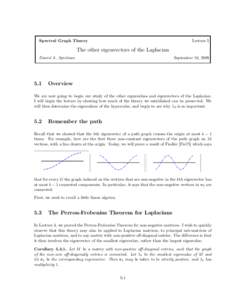 Lecture 5  Spectral Graph Theory The other eigenvectors of the Laplacian Daniel A. Spielman