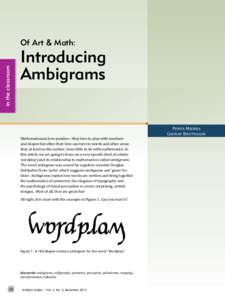 in the classroom  Of Art & Math: Introducing Ambigrams