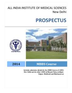 ALL INDIA INSTITUTE OF MEDICAL SCIENCES New Delhi PROSPECTUS  2014
