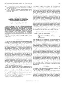 IEEE TRANSACTIONS ON AUTOMATIC CONTROL, VOL. 44, NO. 5, MAYR. A. Freeman and P. V. Kokotovi´c, “Optimal nonlinear controllers for feedback linearizable systems,” in Proc. American Contr. Conf., Seat