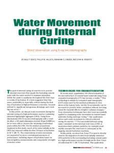 Water Movement during Internal Curing Direct observation using X-ray microtomography BY Dale P. Bentz, Phillip M. Halleck, Abraham S. Grader, and John W. Roberts