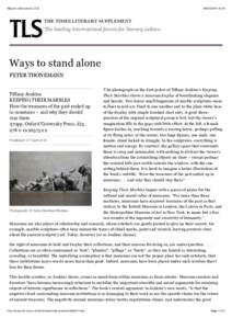 Ways to stand alone | TLS:10 The leading international forum for literary culture