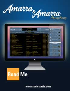 Amarra & Amarra Symphony Software Read Me Table of Contents Chapter 1.0	 System Requirements.......................................................................... 4 Chapter 2.0	 Evaluation Mode......................