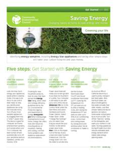 Get Started with CEC  Saving Energy Changing habits at home to save energy and money  Greening your life