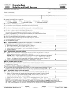 2008 Form 3805Z -- Enterprise Zone Deduction and Credit Summary
