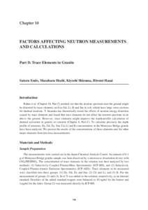 Chapter 10  FACTORS AFFECTING NEUTRON MEASUREMENTS AND CALCULATIONS  Part D. Trace Elements in Granite