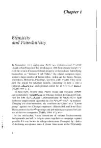 Chapter I  Ethnicity and Panethnicity  In November 1969, eighty-nine American Indians seized Alcatraz