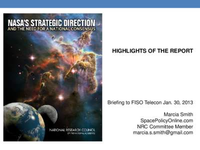 NASA’s Strategic Direction and the Need for a National Consensus