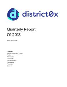      Quarterly Report   Q1 2018   