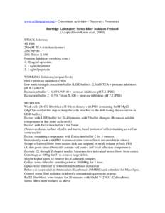 www.cellmigration.org – Consortium Activities – Discovery: Proteomics Burridge Laboratory Stress Fiber Isolation Protocol (Adapted from Katoh et al., 2000) STOCK Solutions 4X PBS 250mM TEA (triethanolamine)